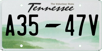 TN license plate A3547V