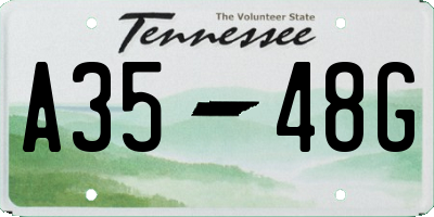 TN license plate A3548G