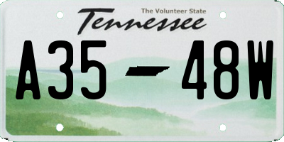 TN license plate A3548W