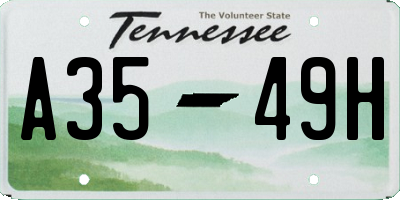 TN license plate A3549H