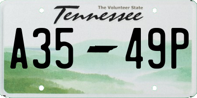 TN license plate A3549P