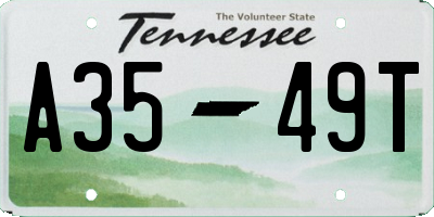 TN license plate A3549T