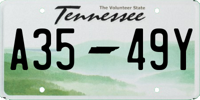 TN license plate A3549Y