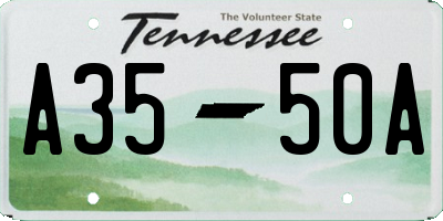 TN license plate A3550A