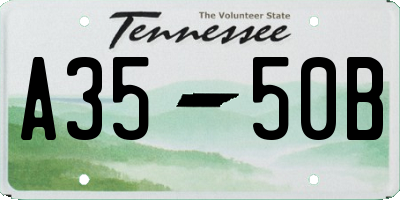 TN license plate A3550B