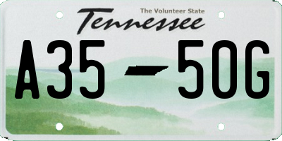 TN license plate A3550G