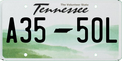 TN license plate A3550L