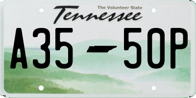 TN license plate A3550P