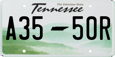 TN license plate A3550R