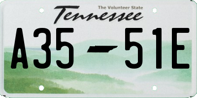 TN license plate A3551E