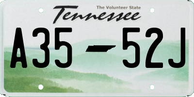 TN license plate A3552J
