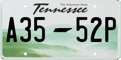 TN license plate A3552P