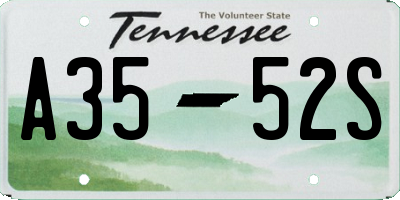 TN license plate A3552S