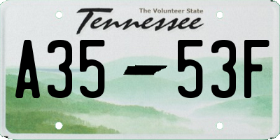 TN license plate A3553F