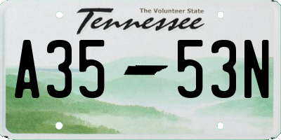 TN license plate A3553N
