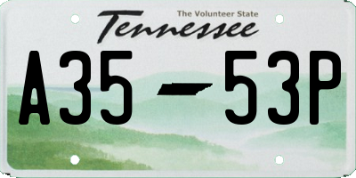 TN license plate A3553P