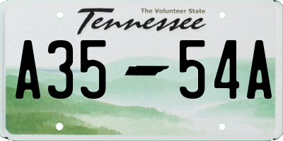TN license plate A3554A