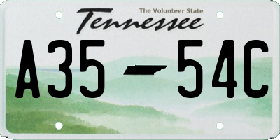 TN license plate A3554C
