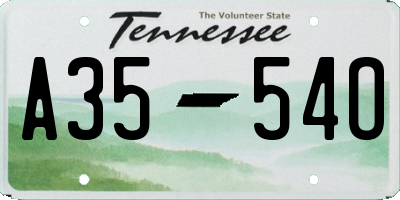 TN license plate A3554O