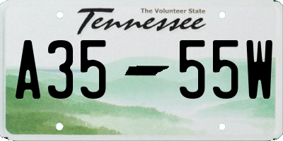 TN license plate A3555W