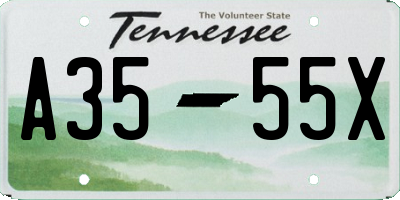 TN license plate A3555X