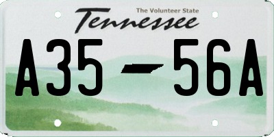 TN license plate A3556A