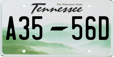 TN license plate A3556D
