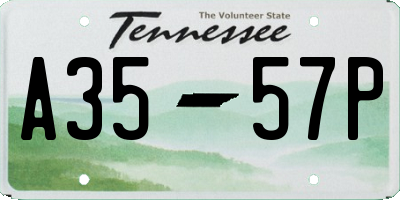 TN license plate A3557P