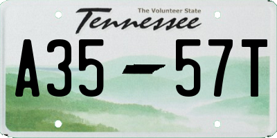 TN license plate A3557T