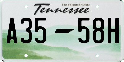 TN license plate A3558H
