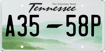 TN license plate A3558P