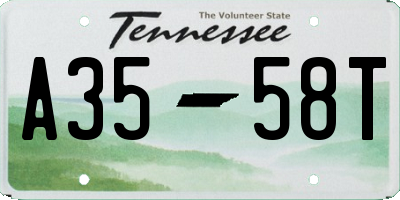 TN license plate A3558T