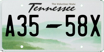 TN license plate A3558X