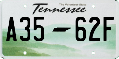 TN license plate A3562F