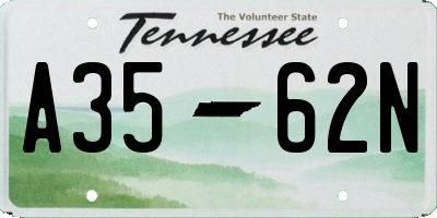 TN license plate A3562N