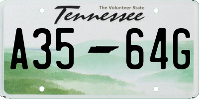 TN license plate A3564G