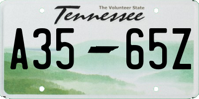 TN license plate A3565Z