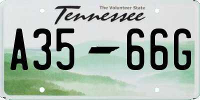 TN license plate A3566G
