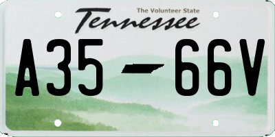 TN license plate A3566V