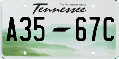 TN license plate A3567C