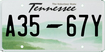 TN license plate A3567Y