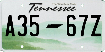 TN license plate A3567Z