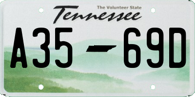 TN license plate A3569D