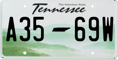 TN license plate A3569W