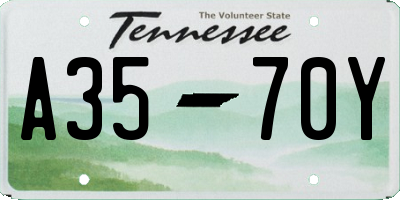 TN license plate A3570Y