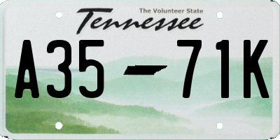 TN license plate A3571K