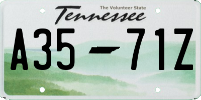 TN license plate A3571Z