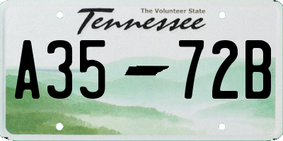 TN license plate A3572B