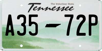 TN license plate A3572P