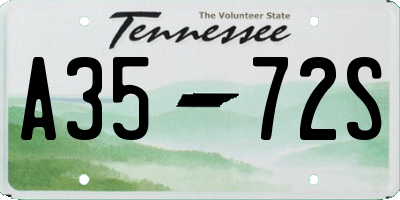 TN license plate A3572S
